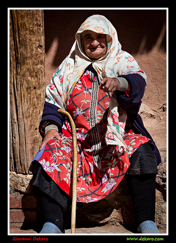 Old woman in Abyaneh, a town near Kashan